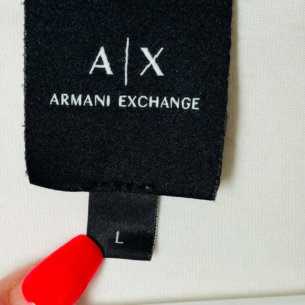 Armani Exchange Men's White Allover Logo Print Polo Shirt Size Large - Picture 2 of 6